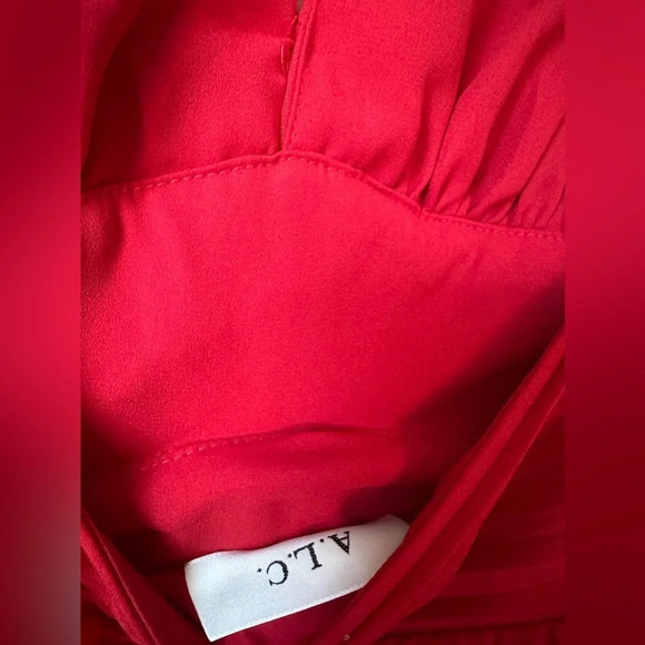 A.L.C. Everly Dress  Everly Dress Red Pleat US 8 - Picture 13 of 13